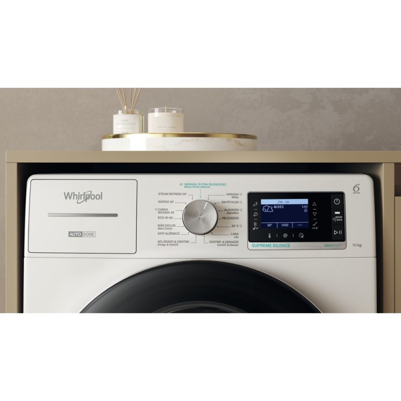 Whirlpool W8 09AD SILENCE SPT lavadora Carga frontal 10 kg 1400 RPM Blanco