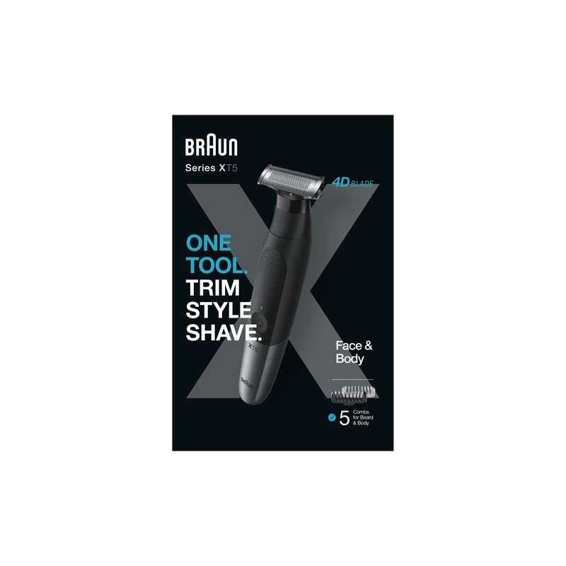 Braun XT5100 Batería 5 mm Mojado y seco Negro, Gris