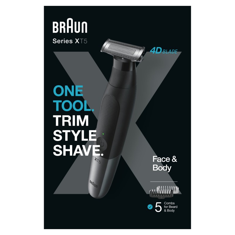 Braun XT5100 Batería 5 mm Mojado y seco Negro, Gris