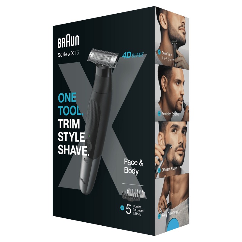 Braun XT5100 Batería 5 mm Mojado y seco Negro, Gris