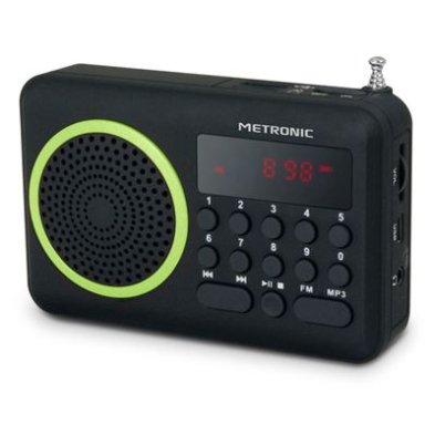 Radio Metronic FM MP3 portatil con puertos USB