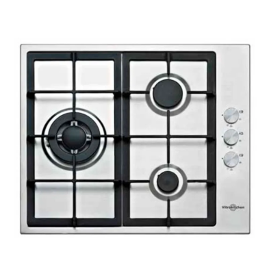 Placa Gas Vitrokitchen EN636LIN Gas Natural Inox 3 fuegos