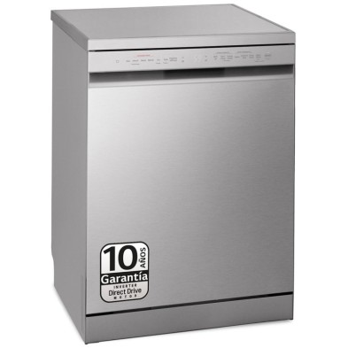 Lavavajillas LG DF243FV - Clase D, 14 servicios, 3ª bandeja, 8 programas 60 cm, Inox