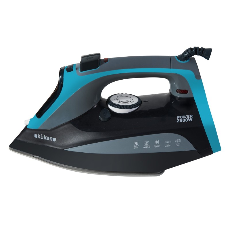 Küken 34087 plancha Plancha vapor-seco Suela de acero inoxidable 2800 W Negro, Azul