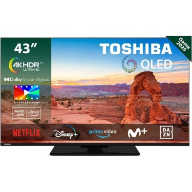 Televisor 43" Toshiba QLED 43QV3463DG - 4K Ultra HD, Dolby Vision, Android TV VIDAA, 16W, HDR