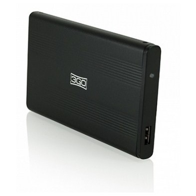 3GO HDD25BK12 caja para disco duro externo Negro 2.5" USB con suministro de corriente