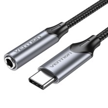 Vention Adaptador Audio BGMHA/ Jack 3.5 Hembra - USB Tipo-C Macho/ 10cm/ Gris