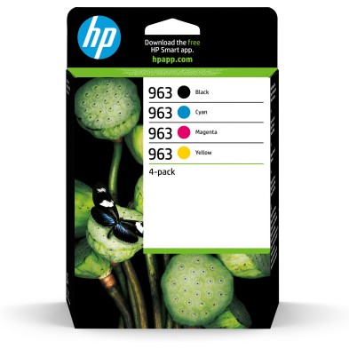 HP Paquete de 4 cartuchos de tinta Original 963 negro/cian/magenta/amarillo