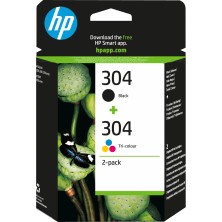 HP Paquete de 2 cartuchos de tinta Original 304 negro/tricolor