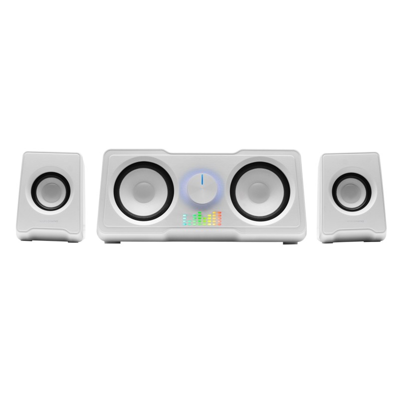 Altavoces MARS Gaming MS22W  Compactos Gaming 2.2 RGB Flow Subwoofer + 4  Activos Sonido DSP 35W Blanco