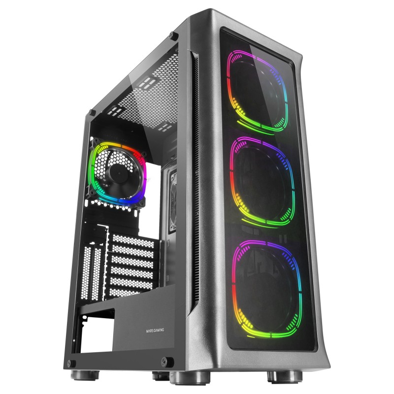 Torre Mars Gaming MC-NEO Negro XXL E-ATX 4x Ventiladores ARGB 120mm + Ventilador 120mm Sistema CPU Freezer