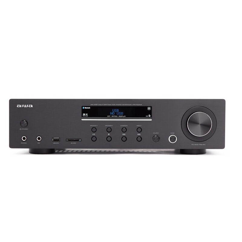 Amplificador De Audio  Aiwa Amu-120Btbk 2.0 Canales Hogar Negro