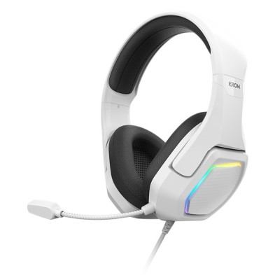 Auriculares Krom Kopa 7.1  Alámbrico Diadema Juego Negro, Blanco