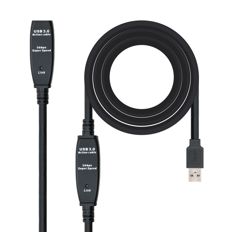 Cable Nanoclabe  Usb 3.0 Prolongador Con Amplificador, Tipo A/M-A/H, 10M