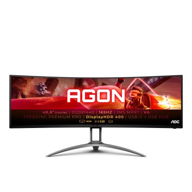 Monitor Aoc B2 Ag493Ucx2  124 Cm (48.8") 5120 X 1440 Pixeles Quad Hd Led Negro