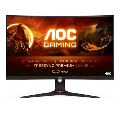 Monitor Aoc G2 C27G2Ze/Bk  68,6 Cm (27") 1920 X 1080 Pixeles Full Hd Led Negro, Rojo