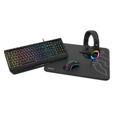 Teclado Krom Kenya  Ratón Incluido Juego Usb Negro