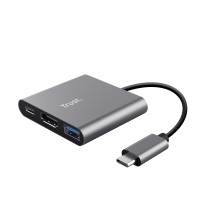 Adaptador Multipuerto Trust Dalyx Usb 3.2 Gen 1 (3.1 Gen 1) Type-C Aluminio, Negro