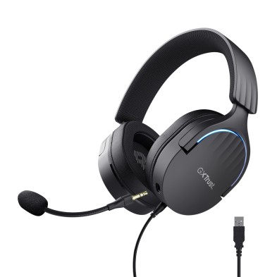 Auriculares Trust Gxt 490 Fayzo  Alámbrico Diadema Juego Usb Tipo A Negro