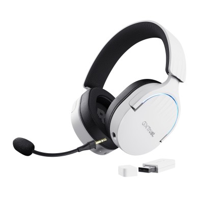 Auriculares Trust Gxt 491W Fayzo  Inalámbrico Y Alámbrico Diadema Juego Usb Tipo C Bluetooth Negro, Blanco