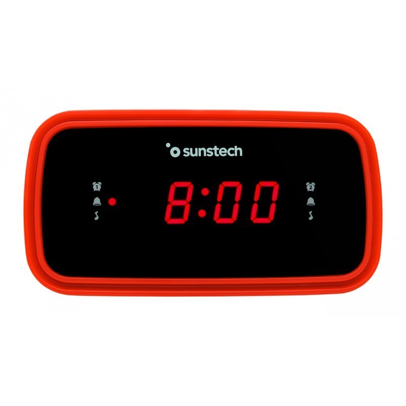 Radio Reloj Despertador Sunstech Frd60  Negro, Rojo