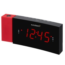 Radio Reloj Despertador Sunstech Frdp3 Digital Negro, Rojo