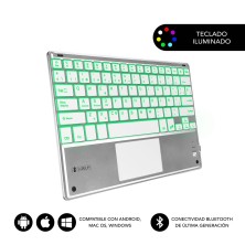 Teclado Subblim  Bluetooth Smart Backlit Bt Keyboard Touchpad Silver