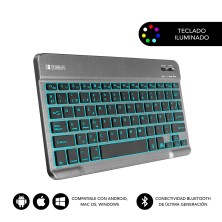 Teclado Subblim  Retroiluminado Bluetooth Smart Backlit Bt Keyboard Grey