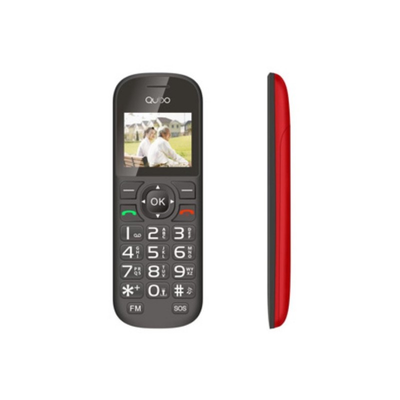 Teléfono Para Personas Mayores Qubo D-1803 4,5 Cm (1.77") Negro, Rojo