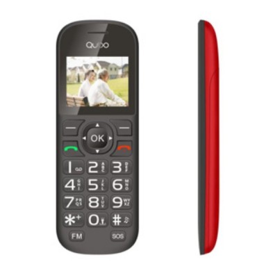 Teléfono Para Personas Mayores Qubo D-1803 4,5 Cm (1.77") Negro, Rojo