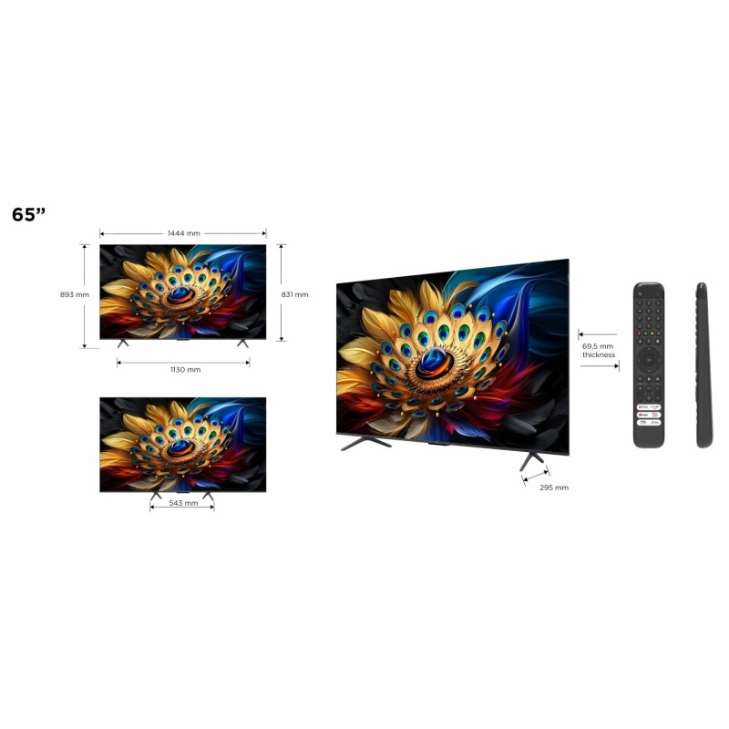 TCL C65 65C655 Televisor 165,1 cm (65") 4K Ultra HD Smart TV Wifi Titanio 450 cd / m²