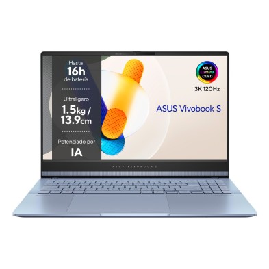Portátil ASUS Vivobook S 15 OLED OLED S5506MA-MA020W 15.6" 3K 120Hz Ultra 7 155H 16GB RAM 512GB SSD Windows 11 H Azul Neblina
