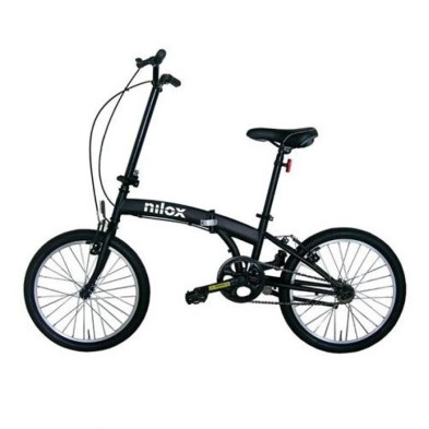 Bicicleta plegable Nilox NXMB20V, Ruedas 20", Freno de pastilla, Negro