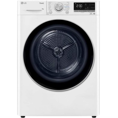 Secadora LG RH90V9AV3N - 9 kg, Bomba de Calor, Blanca, Con Display, Wi-Fi