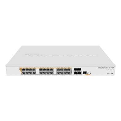 Switch Mikrotik Crs328-24P-4S+Rm  Gestionado L2/L3 Gigabit Ethernet 10/100/1000 Energía Sobre Ethernet Poe 1U Blanco