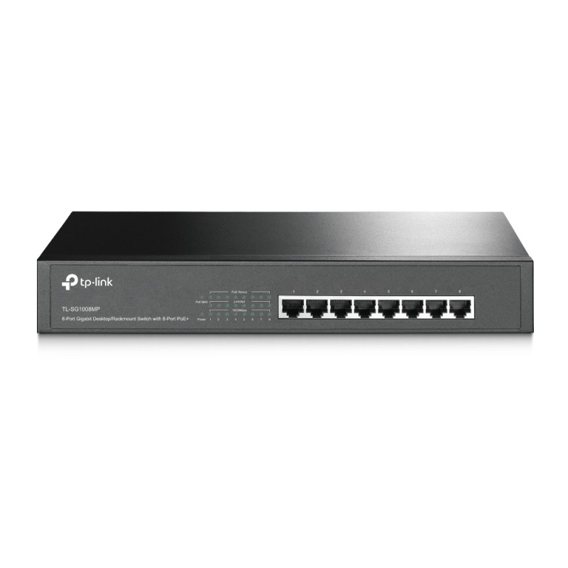 Switch Tp-Link Tl-Sg1008Mp No Administrado Gigabit Ethernet 10/100/1000 Energía Sobre Ethernet Poe 1U Negro