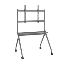 Soporte De Suelo Aisens  Pro Con Rueda, 1 Bandeja Para Pantalla Interactiva/Tv 120Kg De 50-86, Negro