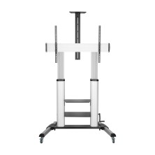 Soporte Para Pantalla De Señalización Soporte De Suelo Aisens Ft100Te-125 2,54 M 100" Negro, Plata