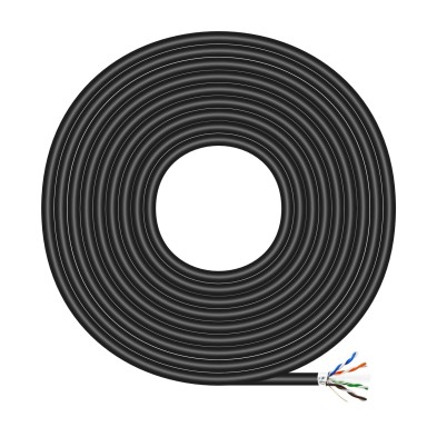 Cable De Red Aisens Exterior Impermeable Rj45 Cat.6 Ftp Rigido Awg24, Negro, 305M