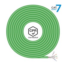 Cable De Red Aisens  Rj45 Lszh Cpr Cca Cat.7 600 Mhz S/Ftp Awg23, Verde, 305 M