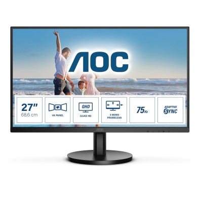 Monitor Aoc Q27B3Ma Led Display  27" 2560 X 1440 Pixeles Quad Hd Negro