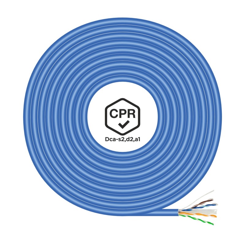 Cable De Red Aisens  Rj45 Lszh Cpr Dca Cat.6 Utp Awg24, Azul, 305 M