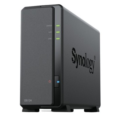 Servidor De Almacenamiento Synology Diskstation Ds124 Realtek Rtd1619B 1 Gb Ddr4 0 Tb Diskstation Manager Negro