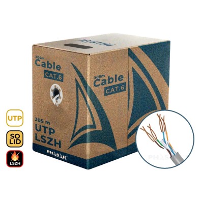 Sai Phasak Bobina De Cable De Red Cat.6 Utp Lszh Sólido Awg23 Cca 305M - Phr 6301