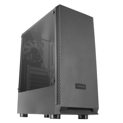 Caja PC Gaming Mars Gaming MCN2  ATX Ventana Lateral Completa Rejilla Delantera Diseño Cámara Dual Ventilador Trasero 12cm Negro