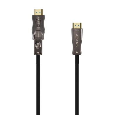 cable HDMI aisens V2.1 AOC Desmontable Ultra Alta Velocidad / Hec 8K@60Hz 4K@120Hz 4:4:4 48Gbps, A/M-D/A/M, Negro, 15M