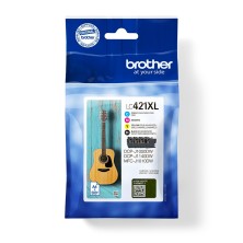 Pack 4 cartuchos de tinte Brother LC-421XLVAL 4 pieza(s) Original Alto rendimiento (XL) Negro, Cian, Magenta, Amarillo