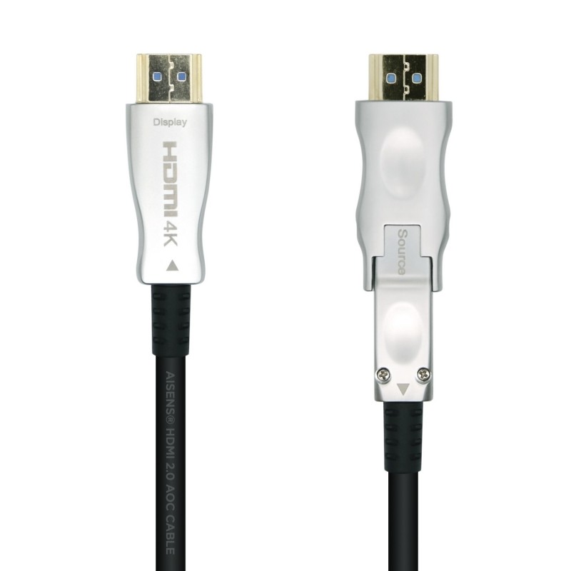 cable HDMI aisens V2.0 AOC Desmontable Premium Alta Velocidad / HEC 4k@60Hz 4:4:4 18Gbps, A/M-D/A/M, Negro, 15m