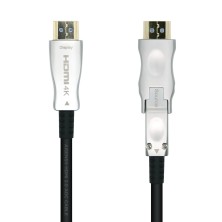 cable HDMI aisens V2.0 AOC Desmontable Premium Alta Velocidad / HEC 4k@60Hz 4:4:4 18Gbps, A/M-D/A/M, Negro, 50m