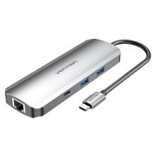 Docking Vention USB Tipo-C TOMHB 1xHDMI 2xUSB/ 2xUSB Tipo-C  1xRJ45 1xLector Tarjetas SD y MicroSD Jack 3.5